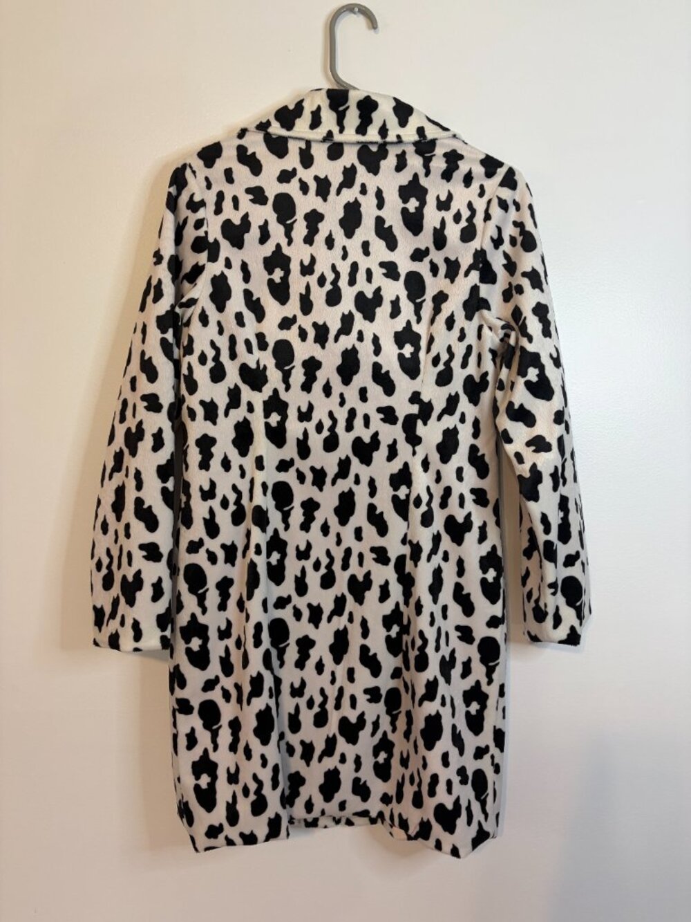 Misdemeanor Black White Cowprint Overcoat - Picture 6 of 6